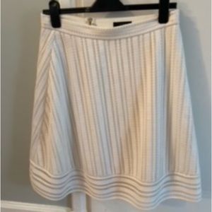 White eyelet a-line knee length JCrew skirt, side zip